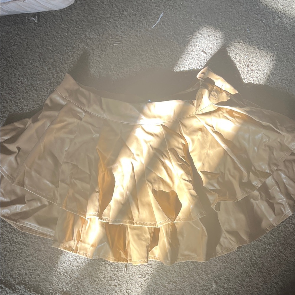 SHEIN Tan Circle Skater Skirt